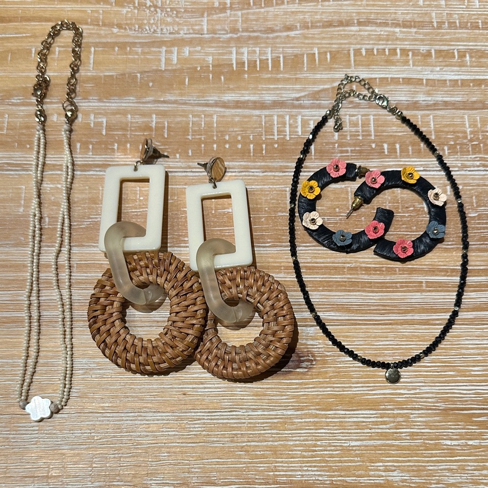 Elegant Woven Brown and Cream Earrings